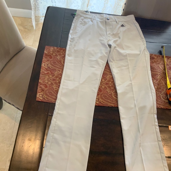 Men’s Adidas 3-Stripe Performance Golf Pants Grey Size 30x32. NWT, msrp$75